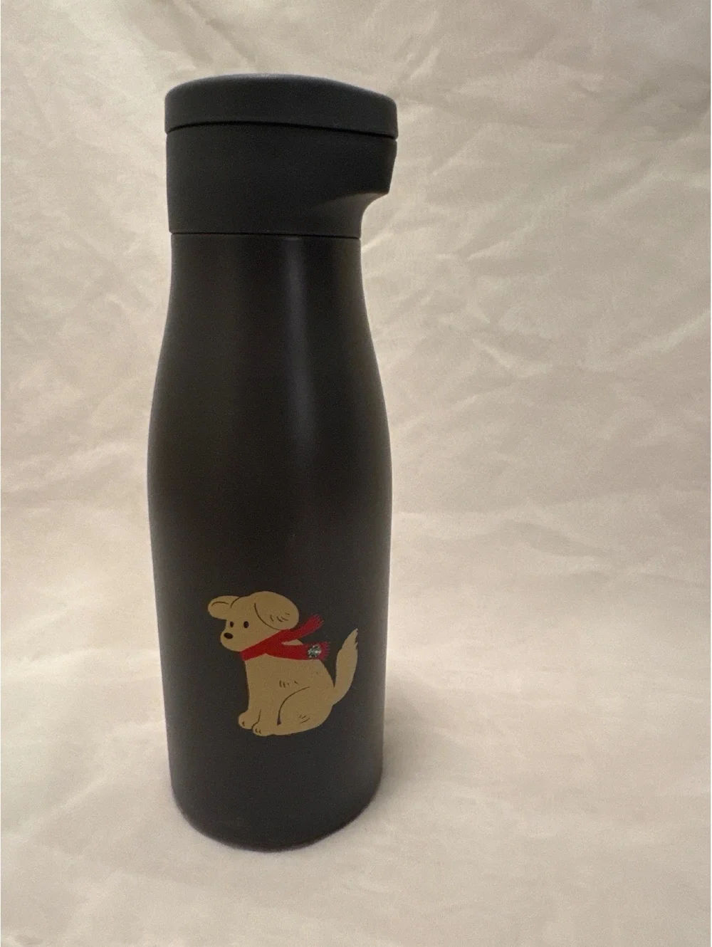 Starbucks 8” Black Stainless Steel Travel Mug with Dog Design